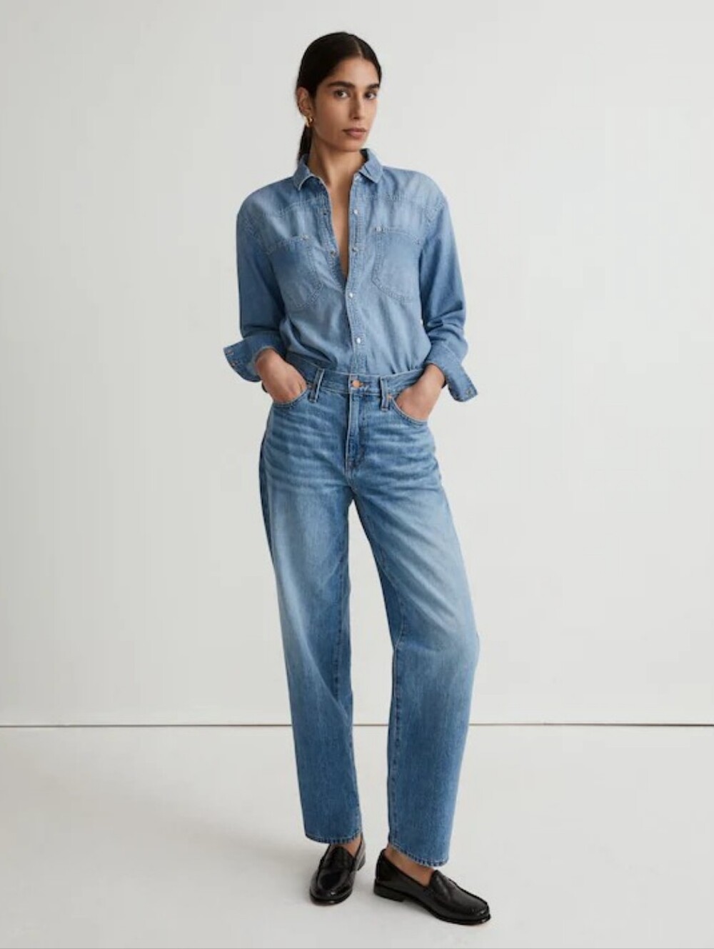 Madewell - The Petite Slouchy Boyjean in Rosewell Wash - Size Petite 24